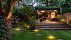 Garden electrics installation, outdoor patio