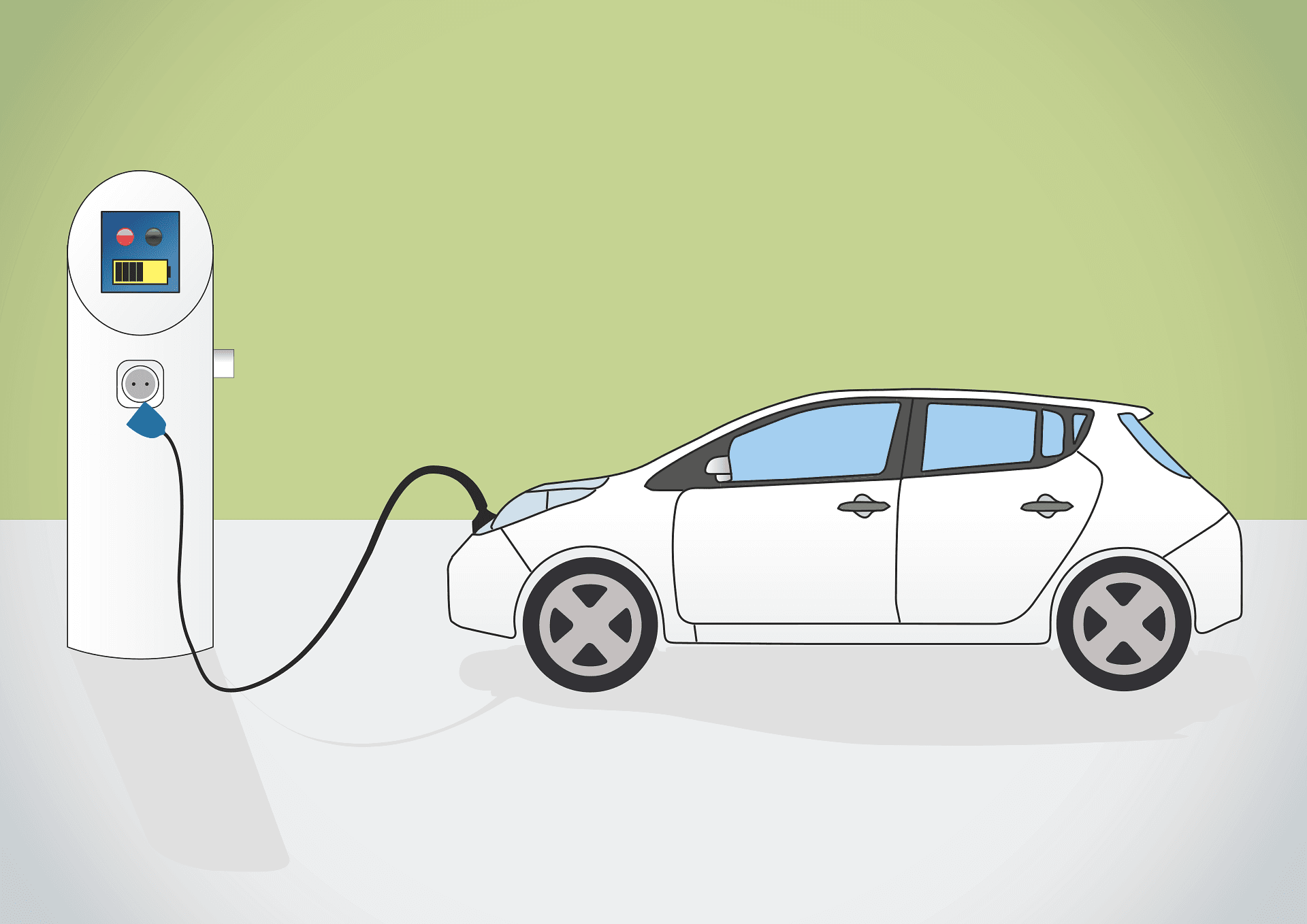 Electric vehicle charging at station
